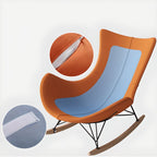 Metal Frame Damp-proof Cushioned Rocking Chair with Flared Arm in a Western Style