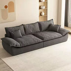 Contemporary Modern Solid Color Water Resistant Standard Sofa in Dark Gray with Seating Capacity of 4/3/2-seater and 2 Pillows