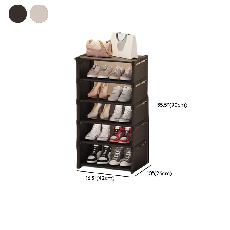 Art Deco Polymerized Material Rectangle Shoe Rack with 8/7/6 Shelves for 1-20 Pairs in Drawing Room
