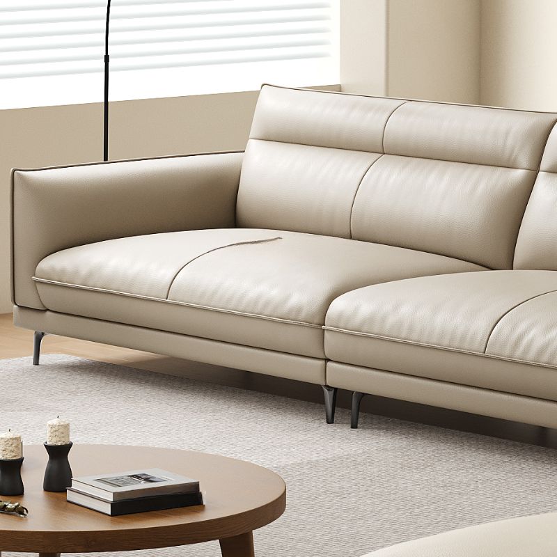 Contemporary Modern Solid Color Water Resistant Standard Sofa in Off-White for 2 People/Seats 1