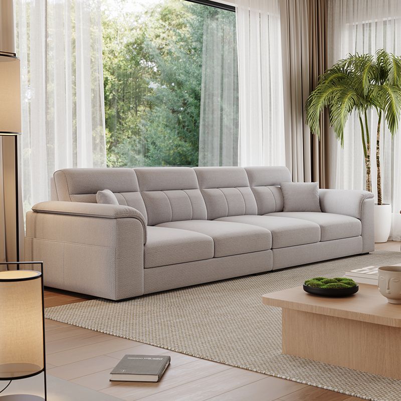 Modish Solid Color Standard Sofa in Light Gray/Light Brown/Beige for 6-Seater/5 Person/4-seater