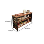 Modish Rectangle Kitchen Island with 3/2 Shelves, Manufactured Wood Countertop, Open Storage in Brown/Natural