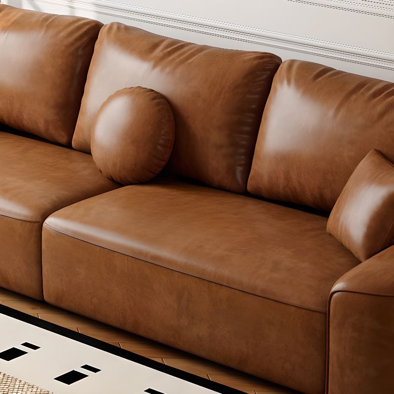 Modish Solid Color Stain Resistant Standard Sofa in Black/Sage/Auburn, Available as 3-seater/4-seater with 3 Pillows