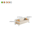 Sofa in Pu Leather with Gray/Olive Green/Amber Color and 3 Pillows