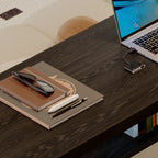 Simplistic Style Pub Table with Lumber Top and Two-sided Pedestal Base in Ink, Featuring Container Storage and Rectangle Shape