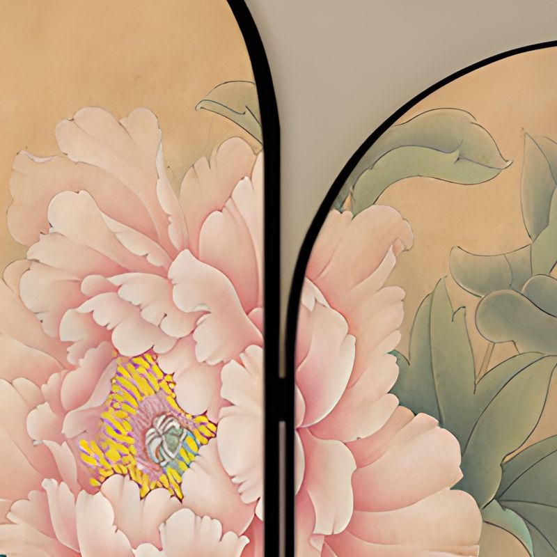 Indoor Opaque Natural Wood Folding Temporary Wall Panels with 3 Panels and Double Sided Print, Self-supporting