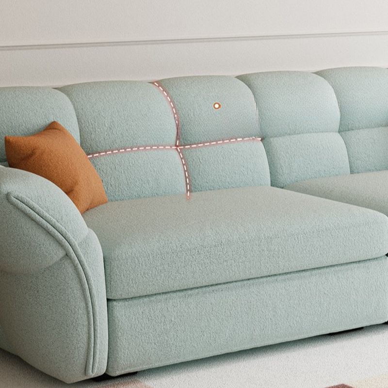 Modish Solid Color Stain Resistant Standard Sofa in Light Green/Light Brown/Beige for 5 Person/4-seater/3-seater with 2 Pillows