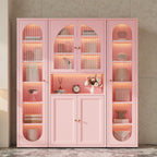Steel Vertical Organizer Shelf with 2 Cabinets/1 Cabinet, 6-Shelf, and Closed Back