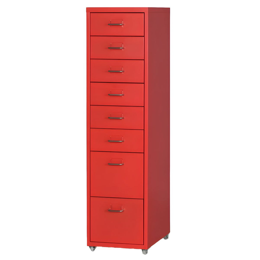 Compact Steel Filing Cabinet with Soft Close Drawers & Casters