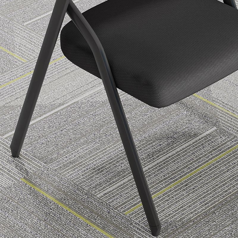 Multipurpose Chair with Exposed Back and Handrail, Foldable Coal Metal Frame, 1 Chair for Tile Flooring