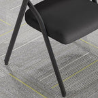 Multipurpose Chair with Exposed Back and Handrail, Foldable Coal Metal Frame, 1 Chair for Tile Flooring
