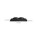 Contemporary Modern Solid Color Stain Resistant Standard Sofa in Ink with Arm, Seats 7/4-seater/6-seater, and 2 Pillows