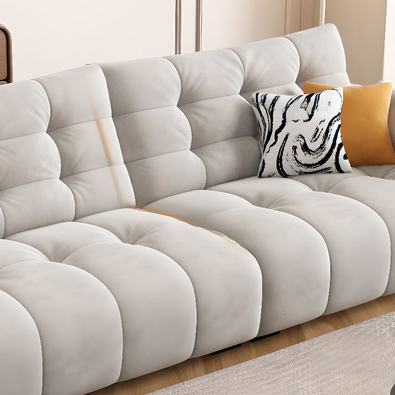 Standard Sofa in Luxurious Flannel with Light Gray Upholstery and 3 Pillows