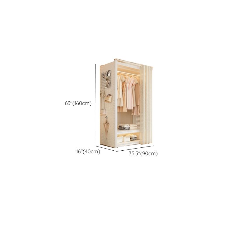 Chalk Modern Simple Style Hall Rack with Receptacle Storage, 2 Shelves, and Steel Frame