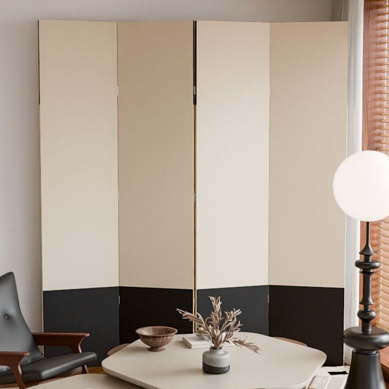 Minimalist Opaque Fold-up Screen Divider with Laminate Frame, 4 Panels, Double Sided Print, and Independent Design