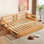 Full Size/Twin Size/King Size Futon Day Bed with Detachable Mattress, Pillow, Pillow Back, Receptacle and Square Arm for Seats 2/Seats 1/3 People