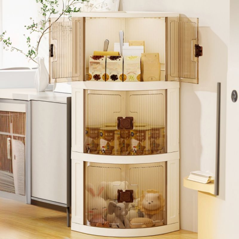 Modern Simple Style Nook Accent Cabinet with Damp-proof Closet, Synthetic Countertop in Chalk