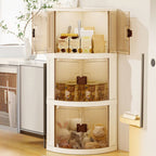 Modern Simple Style Nook Accent Cabinet with Damp-proof Closet, Synthetic Countertop in Chalk