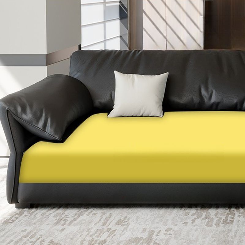 Modish Solid Color Stain Resistant Black Standard Sofa/Loveseat with Arm, 4/5/3-Seater and 2 Pillows