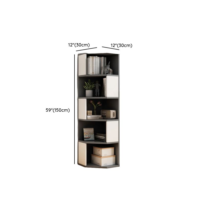 Modern Simple Style Nook Decorative Cabinet with 7/6/5 Exterior Shelves, Laminate Countertop in Light Gray/Chalk/Sand