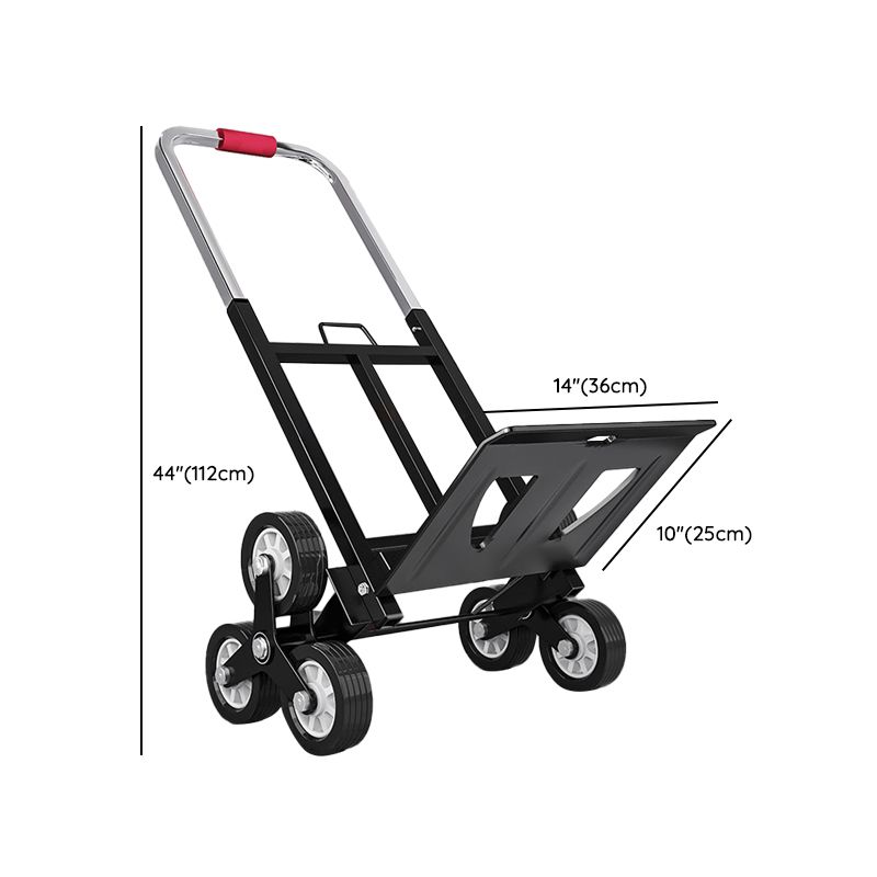 Adult Folding Rolling Cart with Storage Tray, Casters & Handle, Black Metal Frame