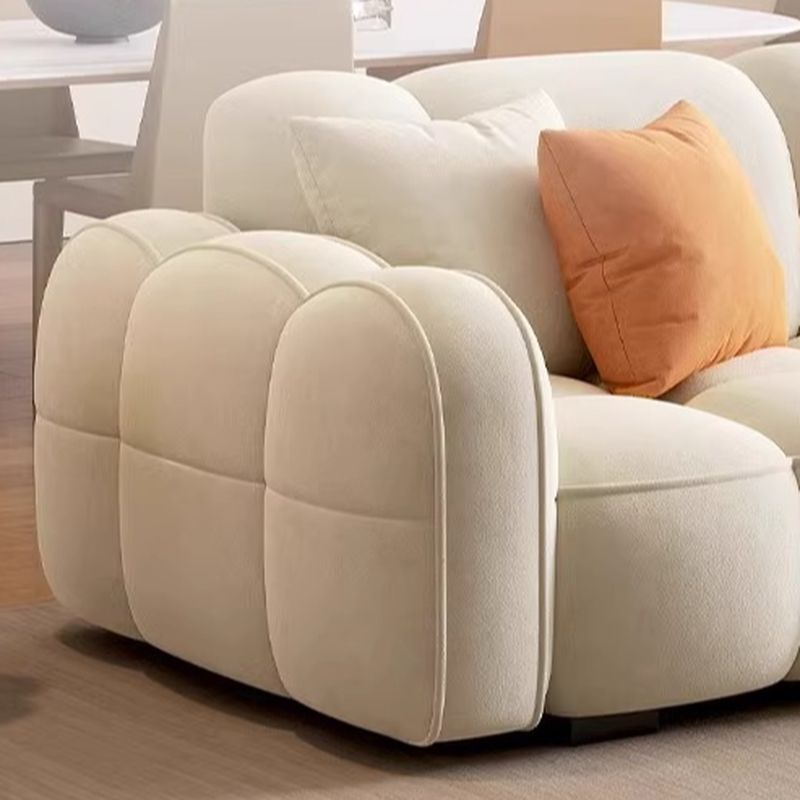 Standard Sofa in Rose/Off-White/Amber Color Flannel with Armrest