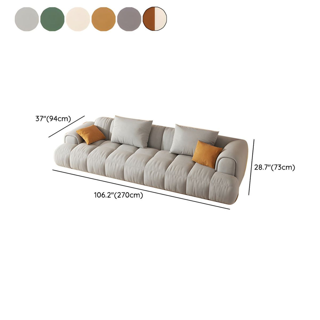 Scandinavian Recessed Arm Sofa 28.7" H Blocks Sofa with Pillows