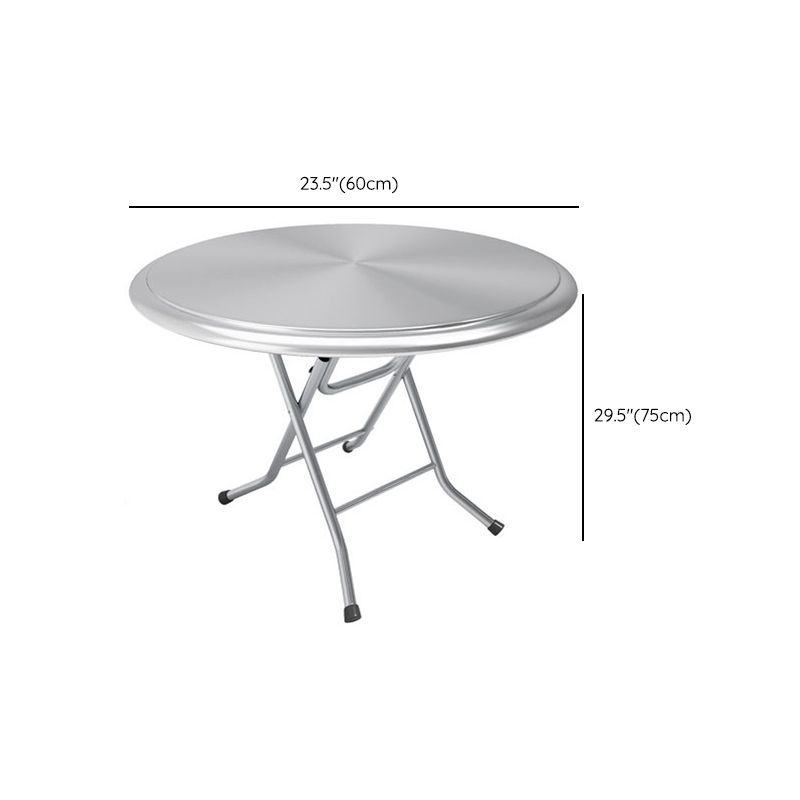 Silver Simplistic Foldable Chair with Eased Edge and Alloy Cover, Assembly Required