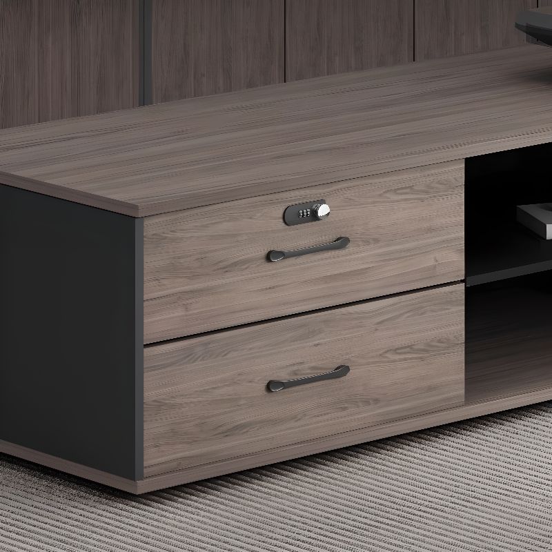 Pedestal Crack Resistant Office Desk with Cpu Storage, Cable Management, 4 Drawers/2 Drawers, Exterior Shelf and Cooling Hole