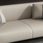Contemporary Faux Leather Tuxedo Sofa with Water Resistant Design and Foam Seat Cushions