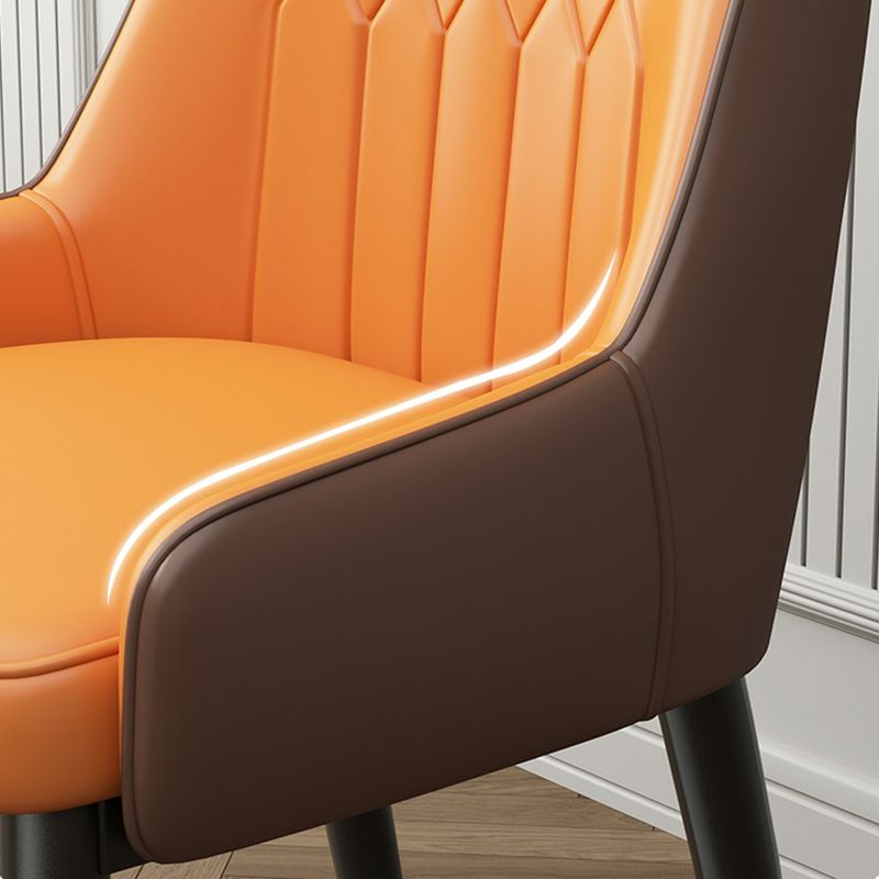 Low Back Upholstered Dining Chair with Metal Legs for Dining Room