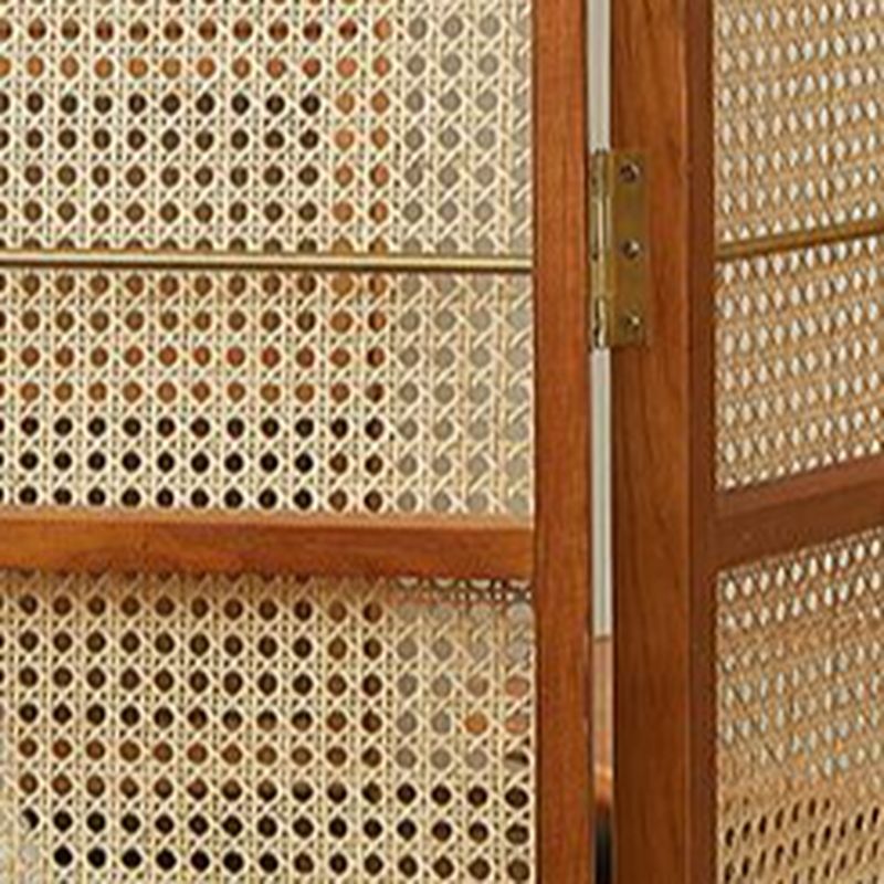 Indoor Translucent Collapsible Room Screen with Shelf, Cane, and Freestanding