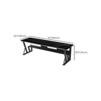 Storage Desk with Scratch-proof Durability, 2 Drawers, Sleigh Base, Exterior Shelf, Glossy Black Drawer, Slate Top