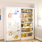 Chalk Book Rack with 6-Shelf/5-Shelf Vertical/Horizontal Alloy Open Back