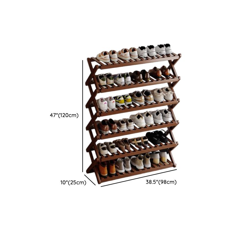 Art Deco Bambusa Rectangle Shoe Rack with 6/4/5 Shelves, Capacity for 1-30 Pairs, Drawing Room