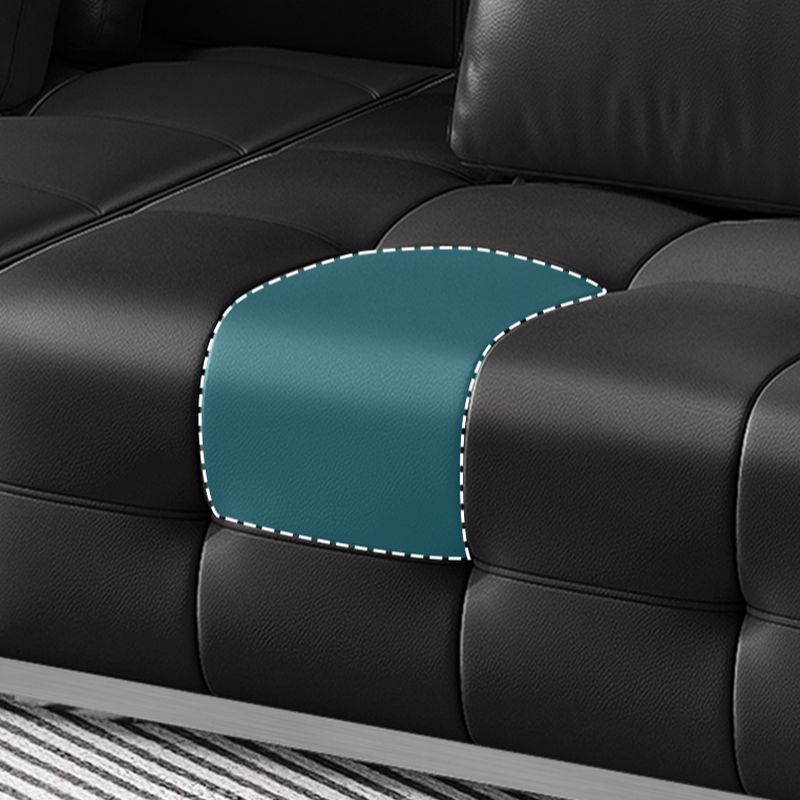 Contemporary Solid Color Water Resistant Ink Sofa for 5 Person/Seats 4/3 Person with 2 Pillows/3 Pillows