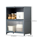 Simplistic Bambusa Standard Microwave Shelf Cabinet with Multiple Cabinets, Shelves, and Doors