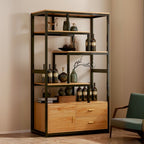 Ground Curio Cabinet with 7/8 Shelves and Accessible Storage