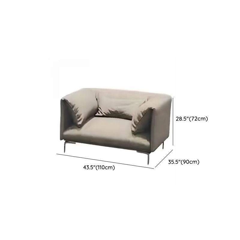Modern Solid Color Scratch-defiant Standard Sofa/Loveseat/Single Sofa in Grey for 4/3/2-seater