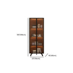 Simple Corner Accent Cabinet with Closet, Laminate, Glazed Door, and Brown Top