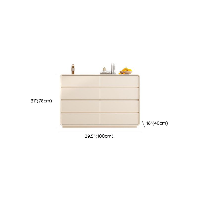 Chalk Trendy Natural Wood Console Dresser/Semainier with 6/8/5 Drawers in Horizontal/Vertical Orientation