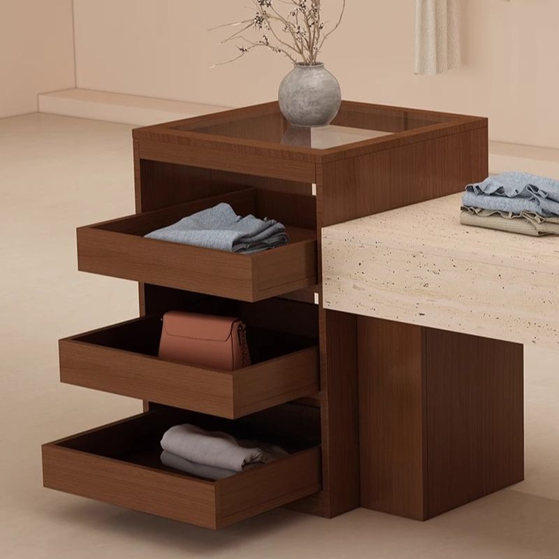 20 to 29 in W x 30 to 39 in H Beige/Black/Sepia Unfinished Rectangle Reclaimed Wood Display Table with Locker