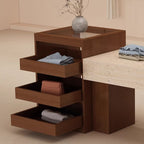 20 to 29 in W x 30 to 39 in H Beige/Black/Sepia Unfinished Rectangle Reclaimed Wood Display Table with Locker