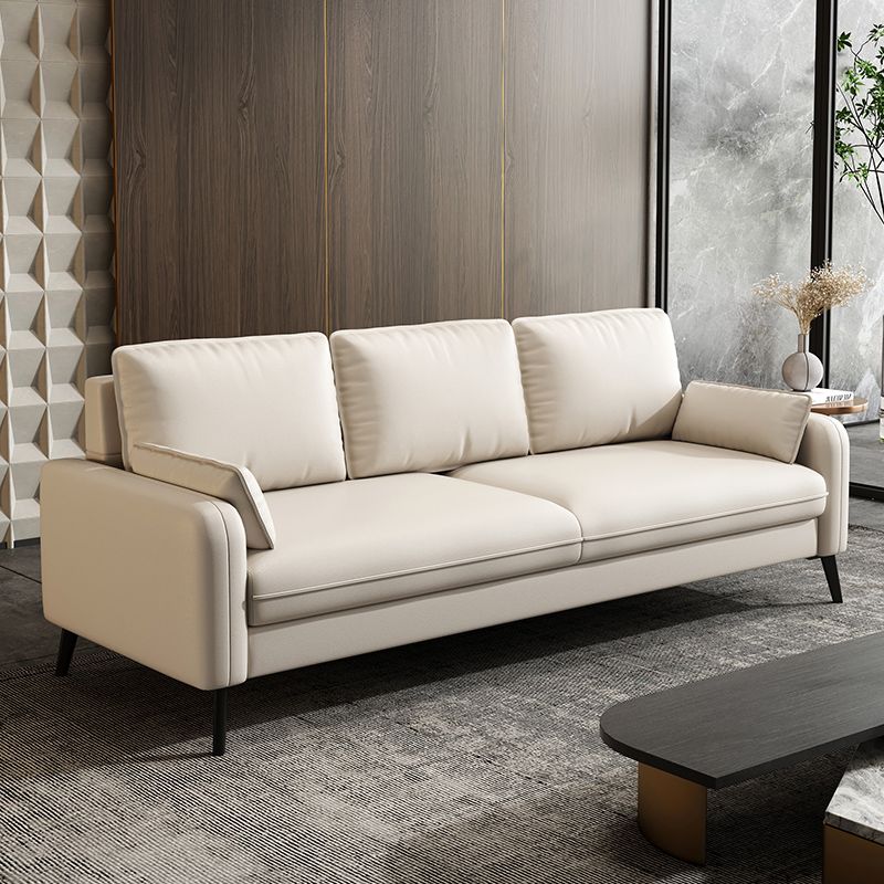 Simple Solid Color Blue/Grey/Orange Sofa with Pillow Back & Square Arm Living Spaces, Scratch Resistant