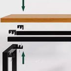 Simplistic Pub Table with Lumber Top and Trestle Base in Auburn, Rectangle Shape with Foot Pedestal