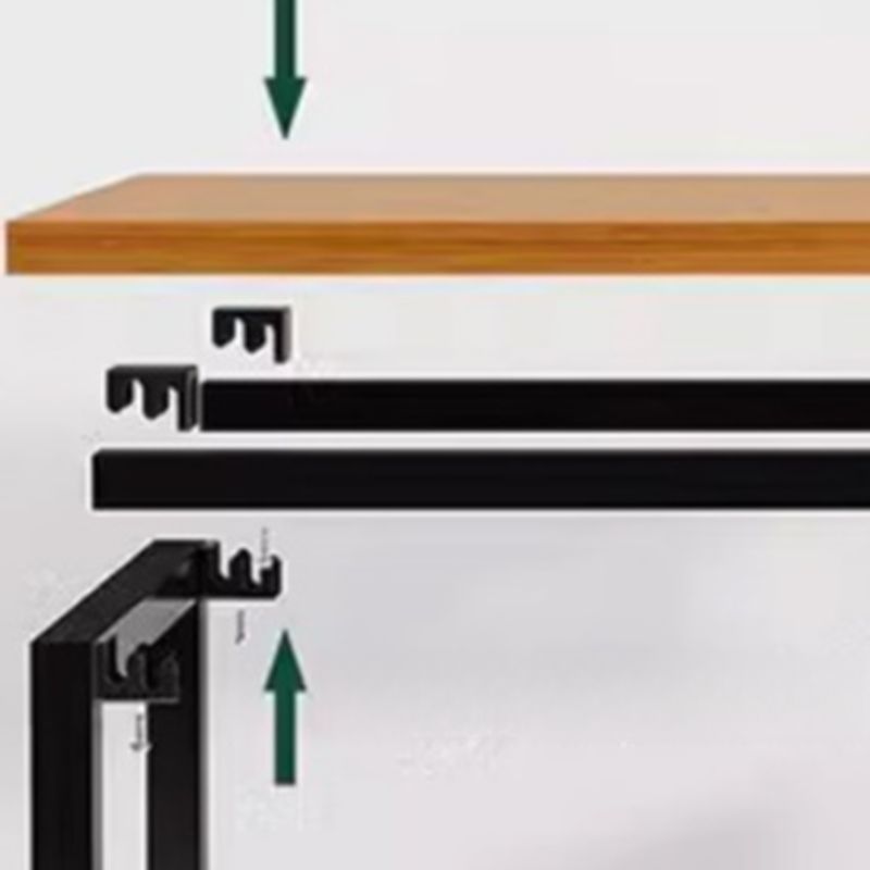 Simplistic Pub Table with Lumber Top and Trestle Base in Auburn, Rectangle Shape with Foot Pedestal