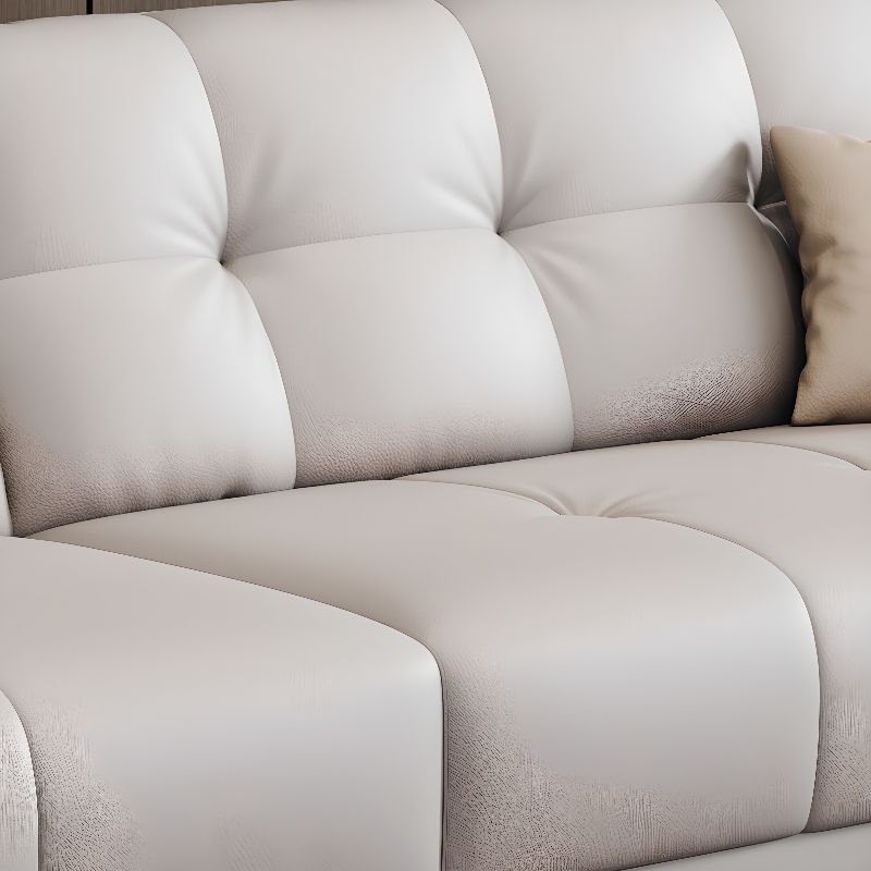 Contemporary Modern Solid Color Water Resistant Standard Sofa in Off-White for 4-seater/3/2 People with 2 Pillows