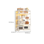 White Modern Standard Baker's Rack with Metal Frame and Manufactured Wood Shelves