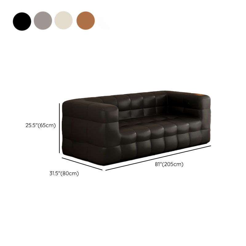 Trendy Solid Color Stain Resistant Standard Sofa in Black/Grey/Amber Color, Seats 3