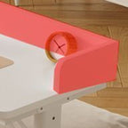 Adjustable Height Moisture Resistant T-Shape Desk with Manual Height Adjustment in Chalk, Self-Supporting with Wheels and Lockable Brakes